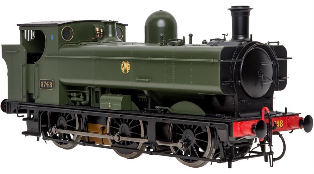 Dapol O Gauge 7S-007-014US Unnumbered GWR Rivetted Tank 57xx Class 0-6-0 Pannier Tank Green Shirtbutton Monogram DCC Sound