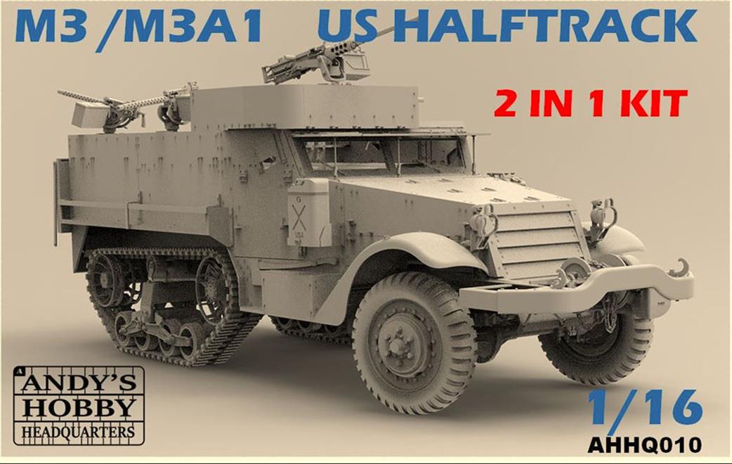 Andys Hobby Headquarters 1/16 AHHQ010 M3/M3A1 US WWII Halftrack 2 in 1 super kit