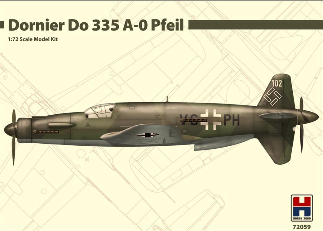 Hobby 2000 1/72 72059 Dornier Do 335 A-0 Pfeil Plastic Kit