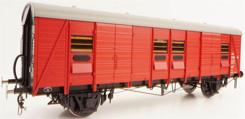 Heljan O Gauge 9151 BR Crimson PMV unnumbered uneven planks