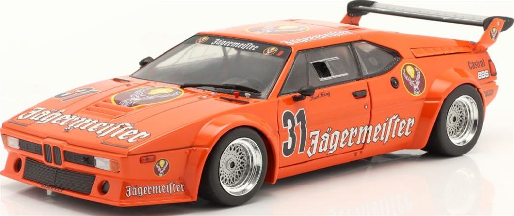 IXO 1/18 W1803002 BMW M1 Procar Jagermeister #31 DRT Nurburgring 1982 Kurt Konig Diecast Model