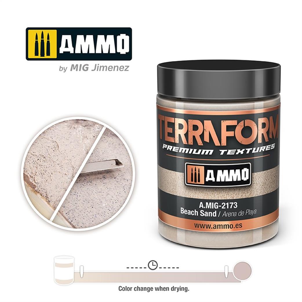 Ammo of Mig Jimenez  A.MIG-2173 Beach Sand Terraform Acrylic Texture 100ml