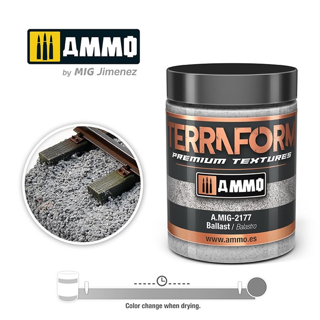 Ammo of Mig Jimenez  A.MIG-2177 Railway Ballast Terraform Acrylic Texture 100ml