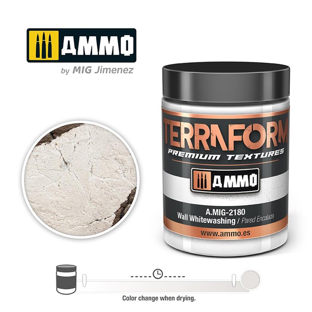 Ammo of Mig Jimenez  A.MIG-2180 Wall Whitwash Terraform Acrylic Texture 100ml