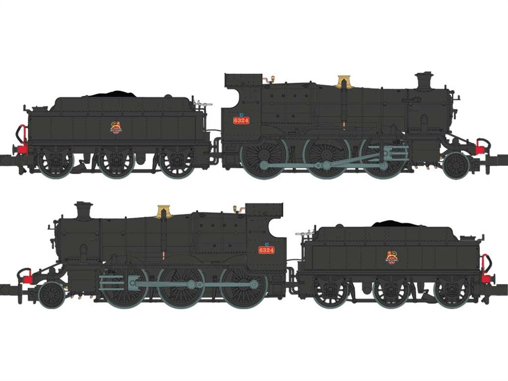 Dapol N 2S-043-004 BR 6324 ex-GWR 43xx Class 2-6-0 Mogul BR Black Early Emblem