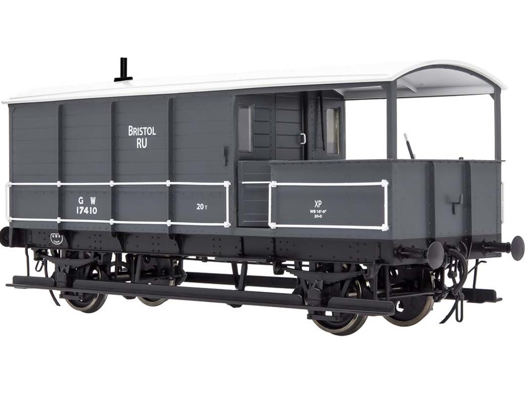 Dapol O Gauge 7F-300-007 GWR 17410 20-Ton AA21 TOAD Goods Brake Van GWR Grey Bristol RU