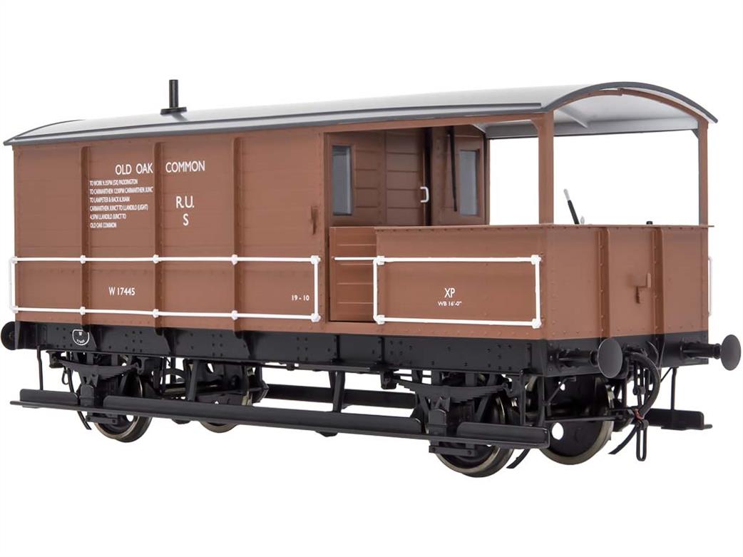 Dapol O Gauge 7F-300-008 BR W17445 ex-GWR 20-Ton AA21 TOAD Goods Brake Van BR Bauxite Old Oak Common RU