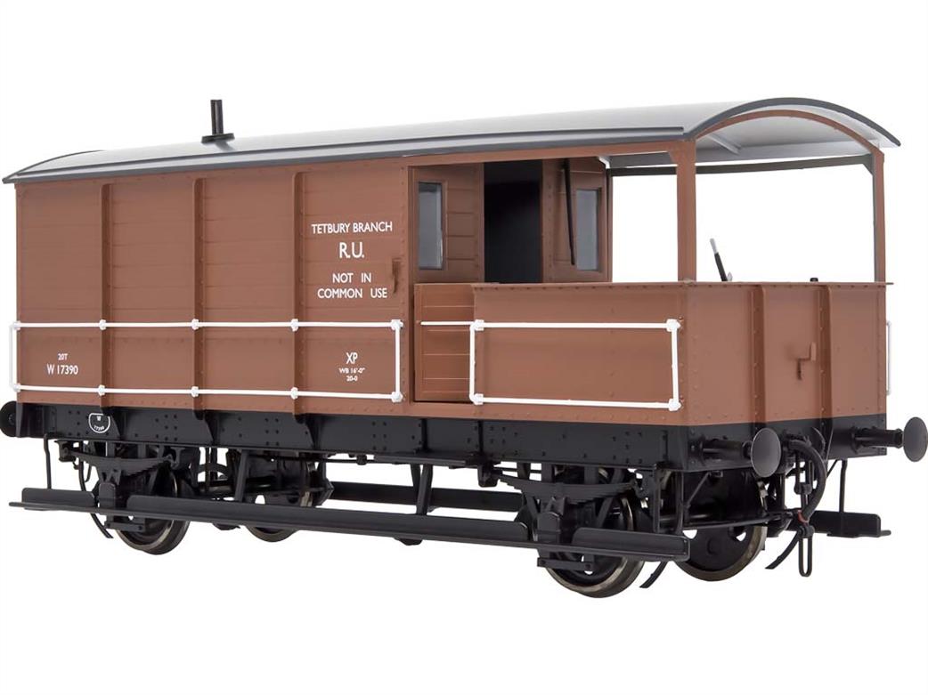 Dapol O Gauge 7F-300-009 BR W17390 ex-GWR 20-Ton AA21 TOAD Goods Brake Van BR Bauxite Tetbury Branch RU