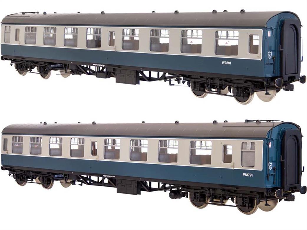 Dapol Lionheart Trains O Gauge 7P-001-602 BR W3791 Mk1 SO Second Open Coach Blue & Grey Window Beading