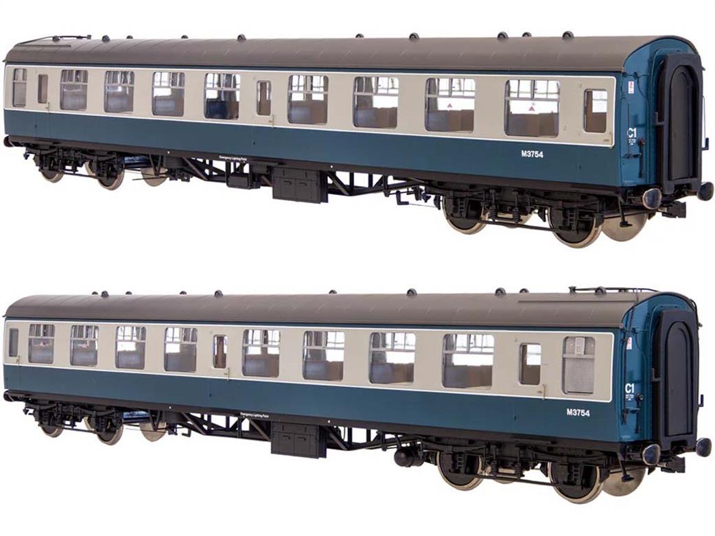 Dapol Lionheart Trains O Gauge 7P-001-604 BR M3754 Mk1 SO Second Open Coach Blue & Grey Window Beading