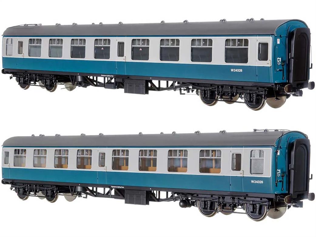 Dapol Lionheart Trains O Gauge 7P-001-702 BR W24328 Mk1 SK Second Corridor Coach Blue & Grey Window Beading