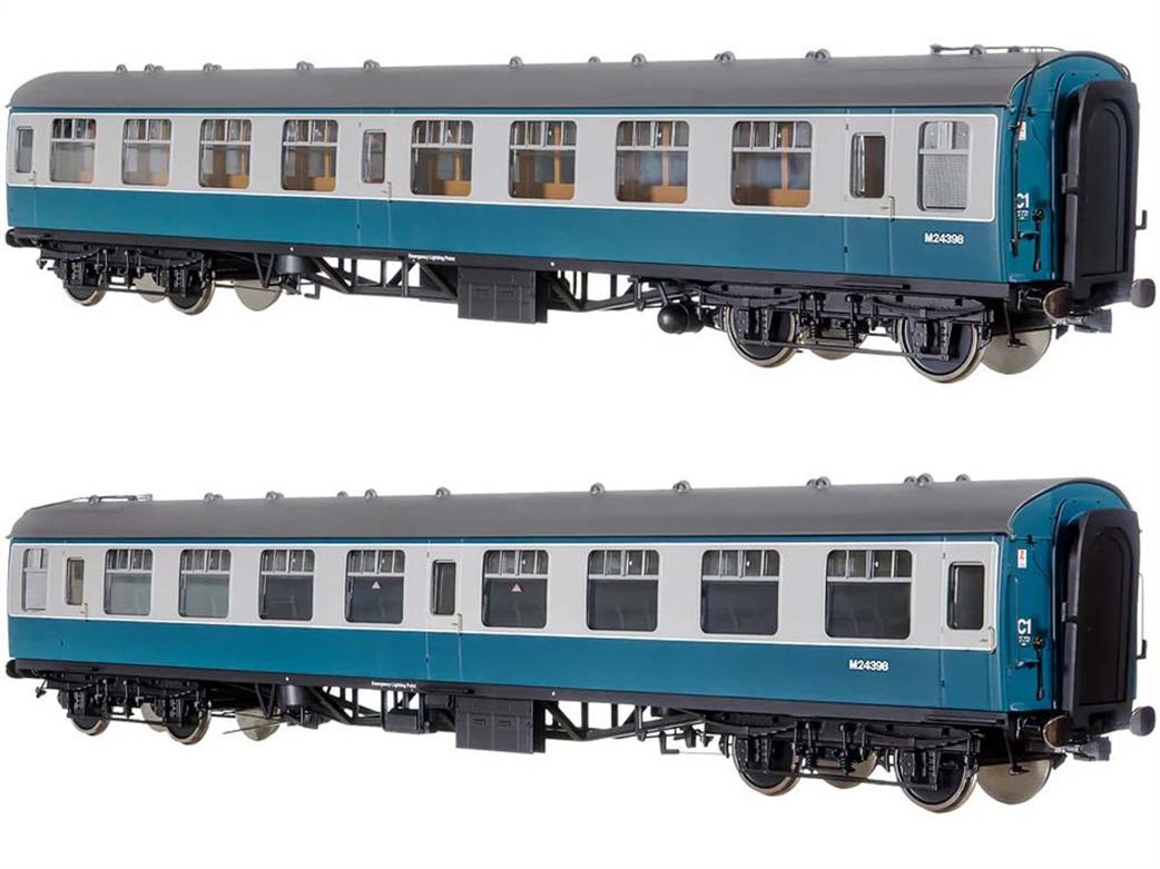 Dapol Lionheart Trains O Gauge 7P-001-704 BR M24398 Mk1 SK Second Corridor Coach Blue & Grey Window Beading