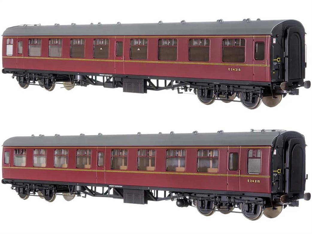 Dapol Lionheart Trains O Gauge 7P-001-709 BR E24218 Mk1 SK Second Corridor Coach Maroon Window Beading