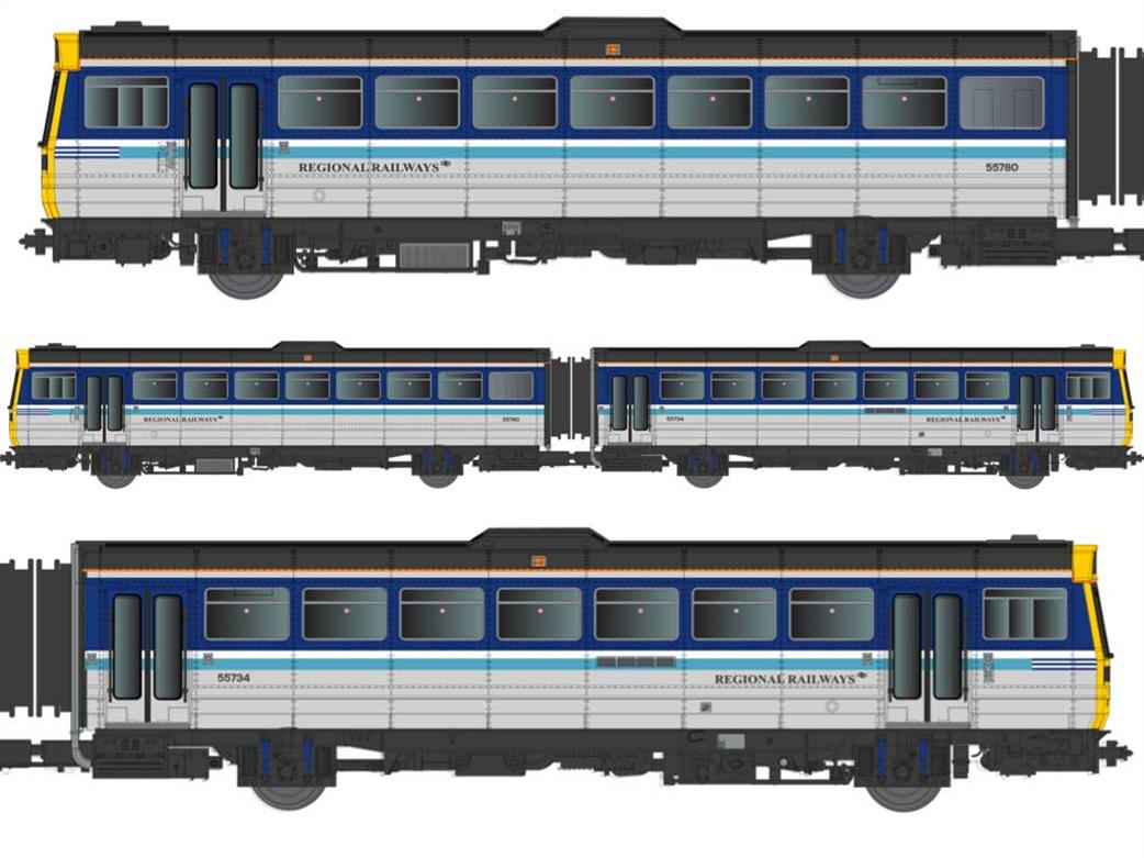 Dapol N 2D-142-010 BR Regional Railways 142 084 Class 142 2-Car Pacer Railbus Original Regional Livery