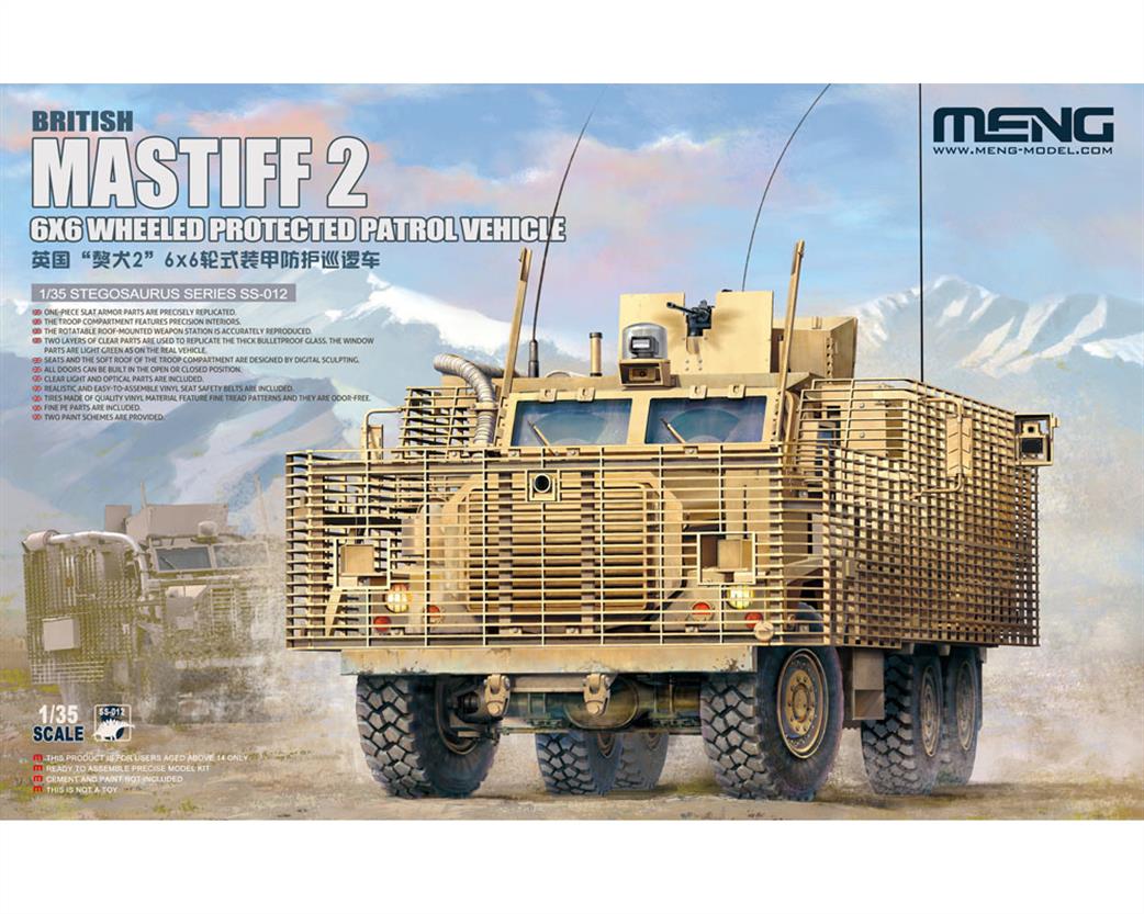 Meng 1/35 SS-012 British Army Mastiff 2 6x6 Wheeled Protected Patrol Vehicle