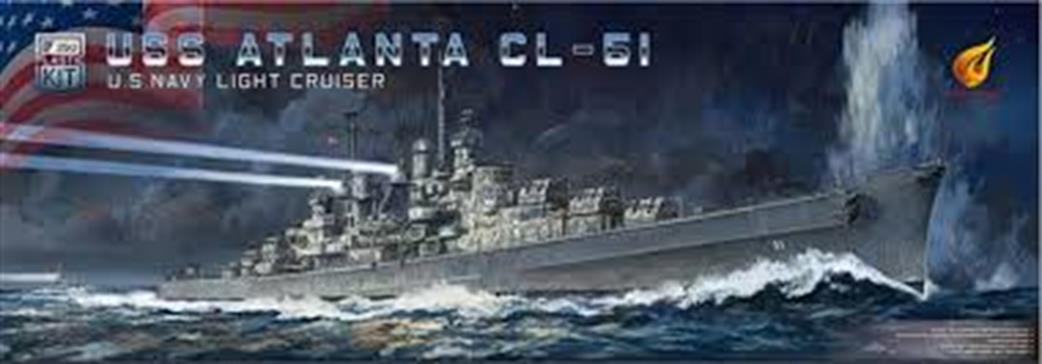 Very Fire 1/350 VF350922DX USS Atlanta CL-51 US Navy Light Cruiser Deluxe Plastic Kit