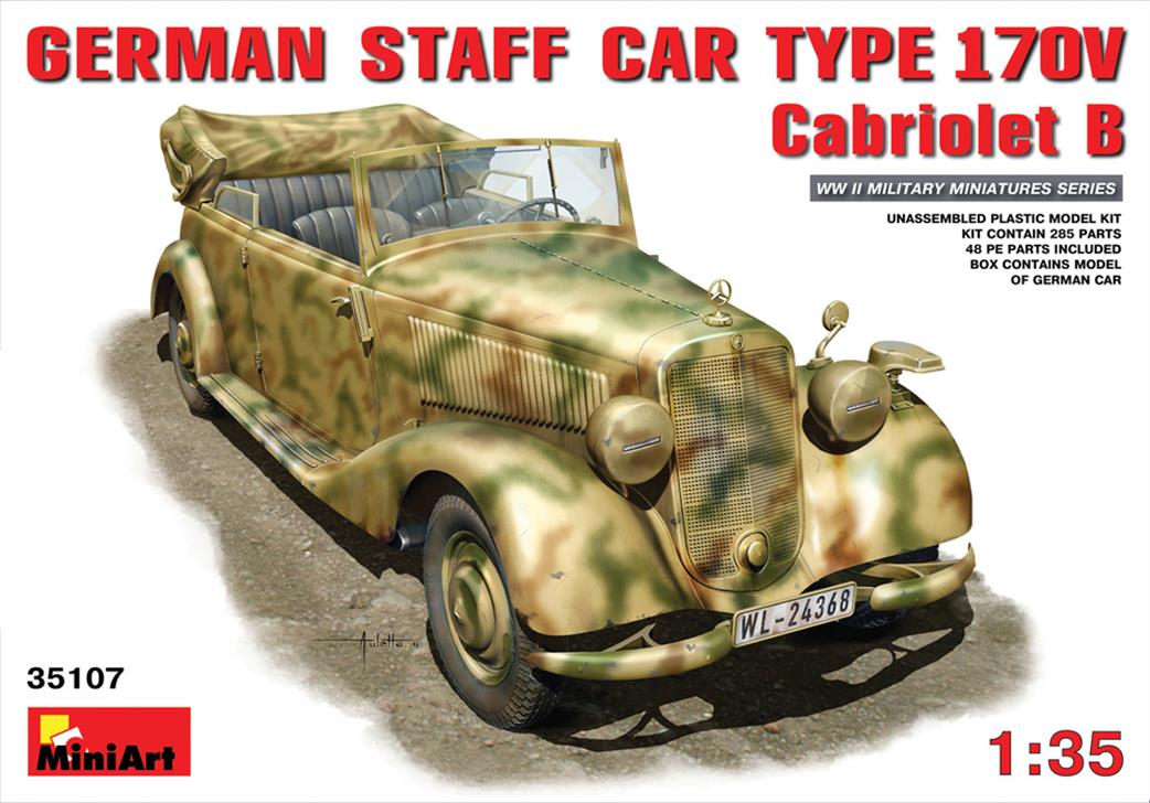 MiniArt 1/35 35107 German Staff Car Type 170V Cabriolet B Kit