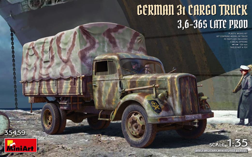 MiniArt 1/35 35459 German 3T Cargo Truck Late Production Plastic Kit