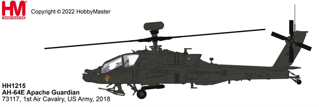 Hobby Master 1/72 HH1215 Boeing AH-64E Apache Guardian Helicopter Model