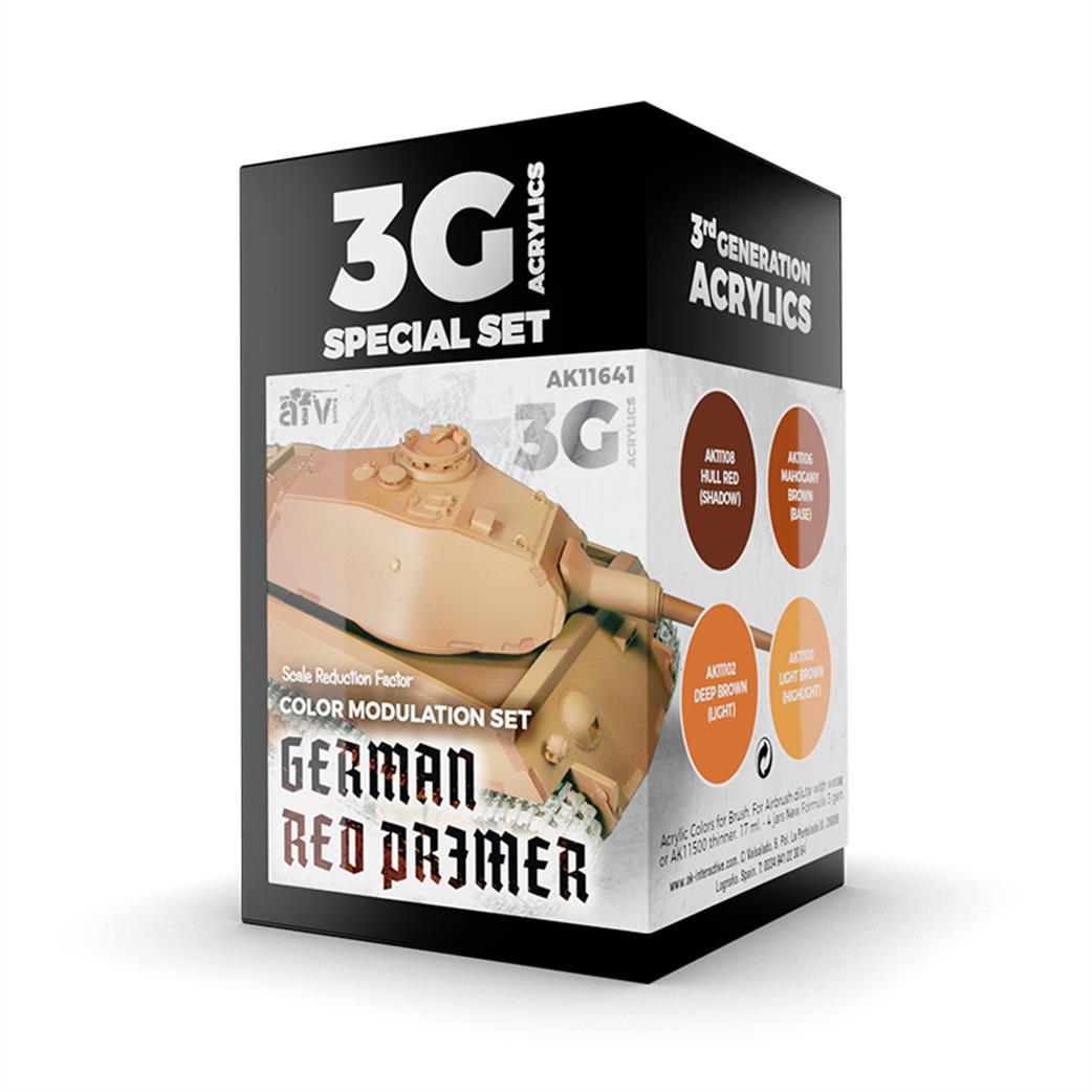 AK Interactive  AK11641 German Red Primer Modulation 3G Acrylic Specail Paint Set