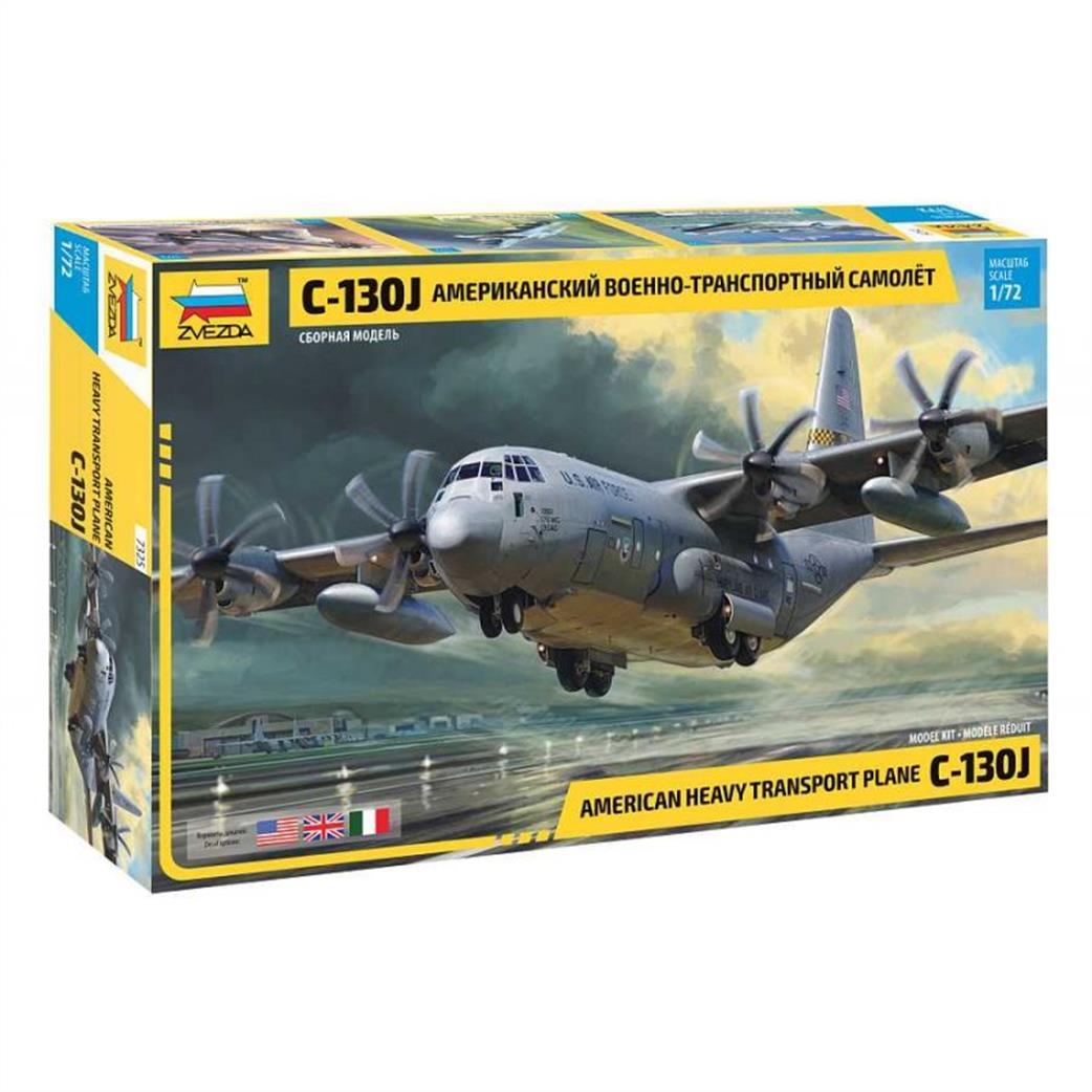 Zvezda 1/72 7325 Hercules C130J American Heavy Transport Aircraft Kit