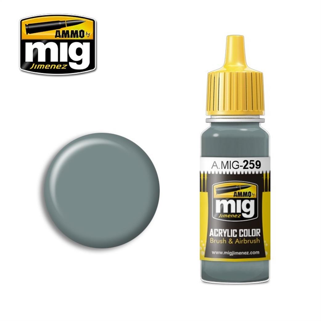 Ammo of Mig Jimenez  A.MIG-259 259 IJA Light Grey Green 17ml Acrylic Dropper Bottle Color Paint