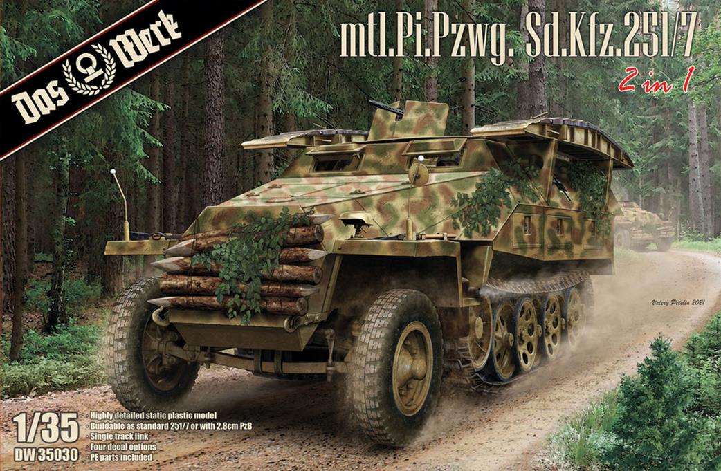 Das Werk 1/35 DW35030 German SdKfz 251/7 Mtl.Pi.Pzwg WW2 German Halftrack Plastic Kit