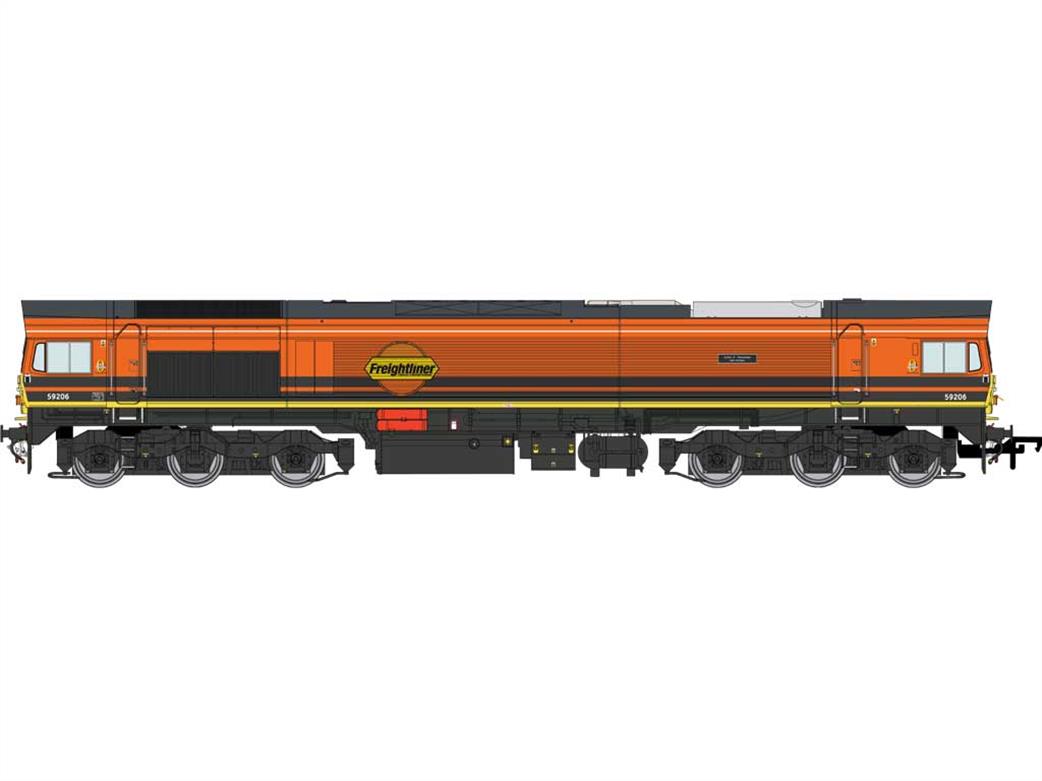Dapol OO 4D-005-008SSM Freightliner 59206 John F Yeoman Class 59/2 Diesel Locomotive Gennesse & Wyoming Orange DCC Sound & Smoke