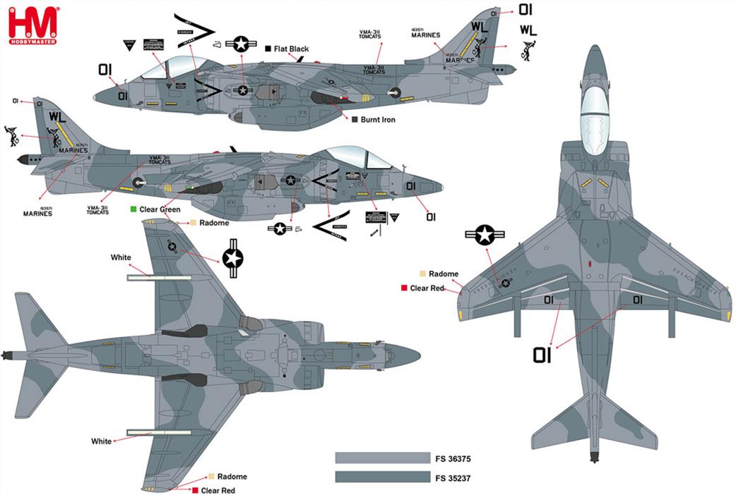 Hobby Master 1/72 HA2625 AV-8B Harrier II VMA-311 King Abdul Aziz Base, August 1990