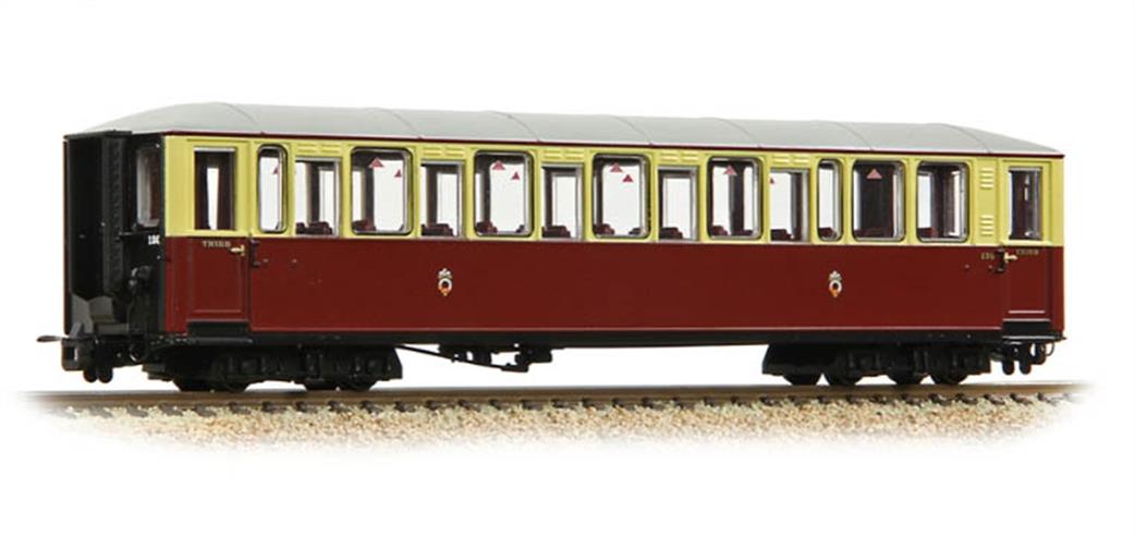 Bachmann OO9 394-100A Ffestiniog Railway 'Tin Car' Saloon Third No. 120 FR Crimson & Cream