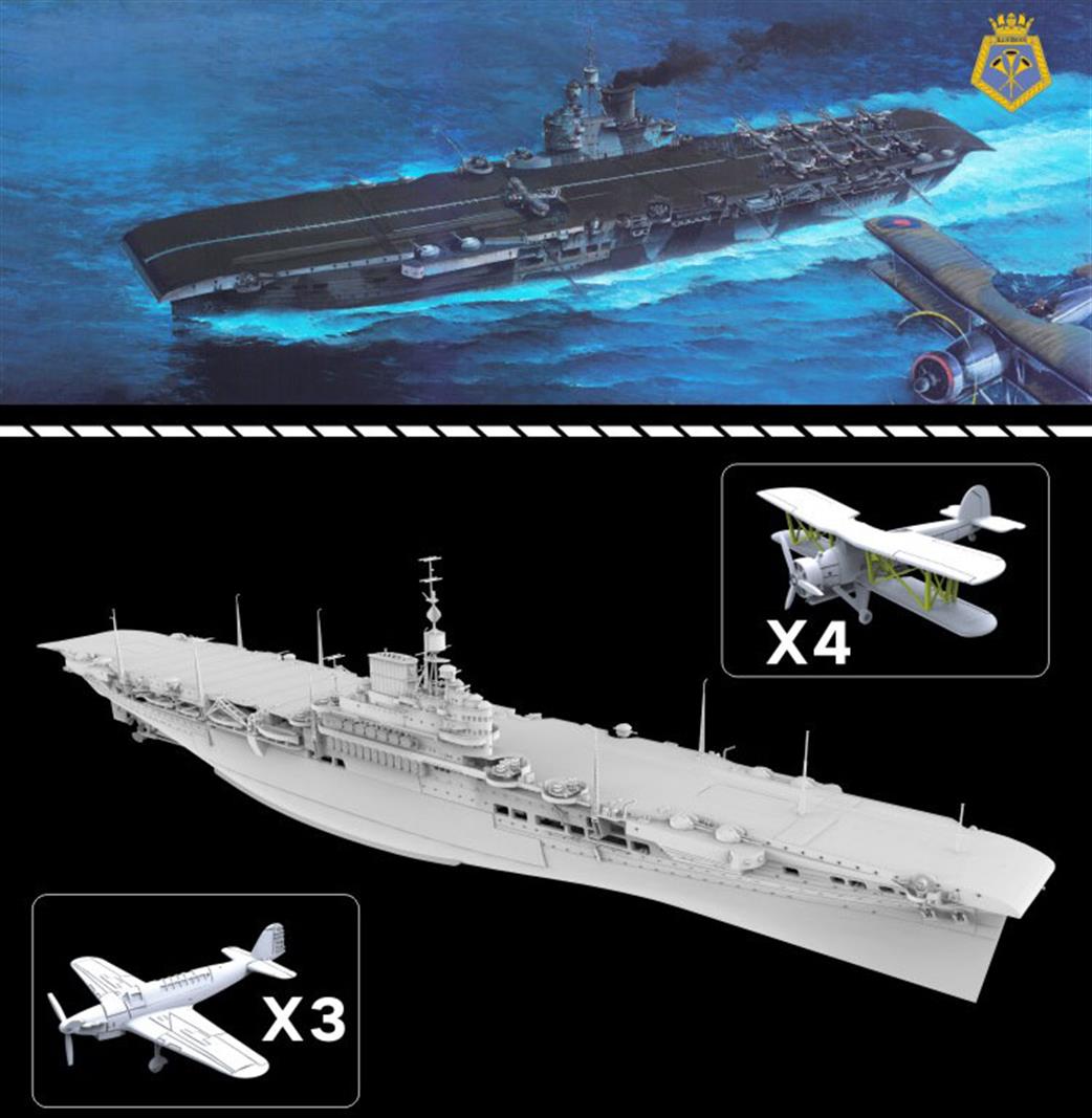 Flyhawk 1/700 FH1116S HMS Illustrious 1940 RN Aircraft Carrier  Plastic Kit