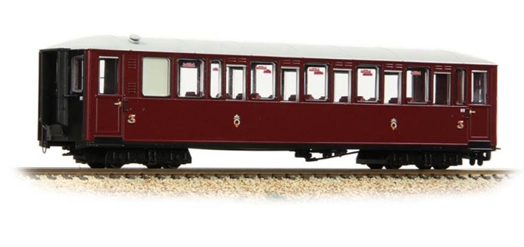 Bachmann OO9 394-101 Ffestiniog Railway 'Tin Car' Saloon Third No. 119 FR Maroon