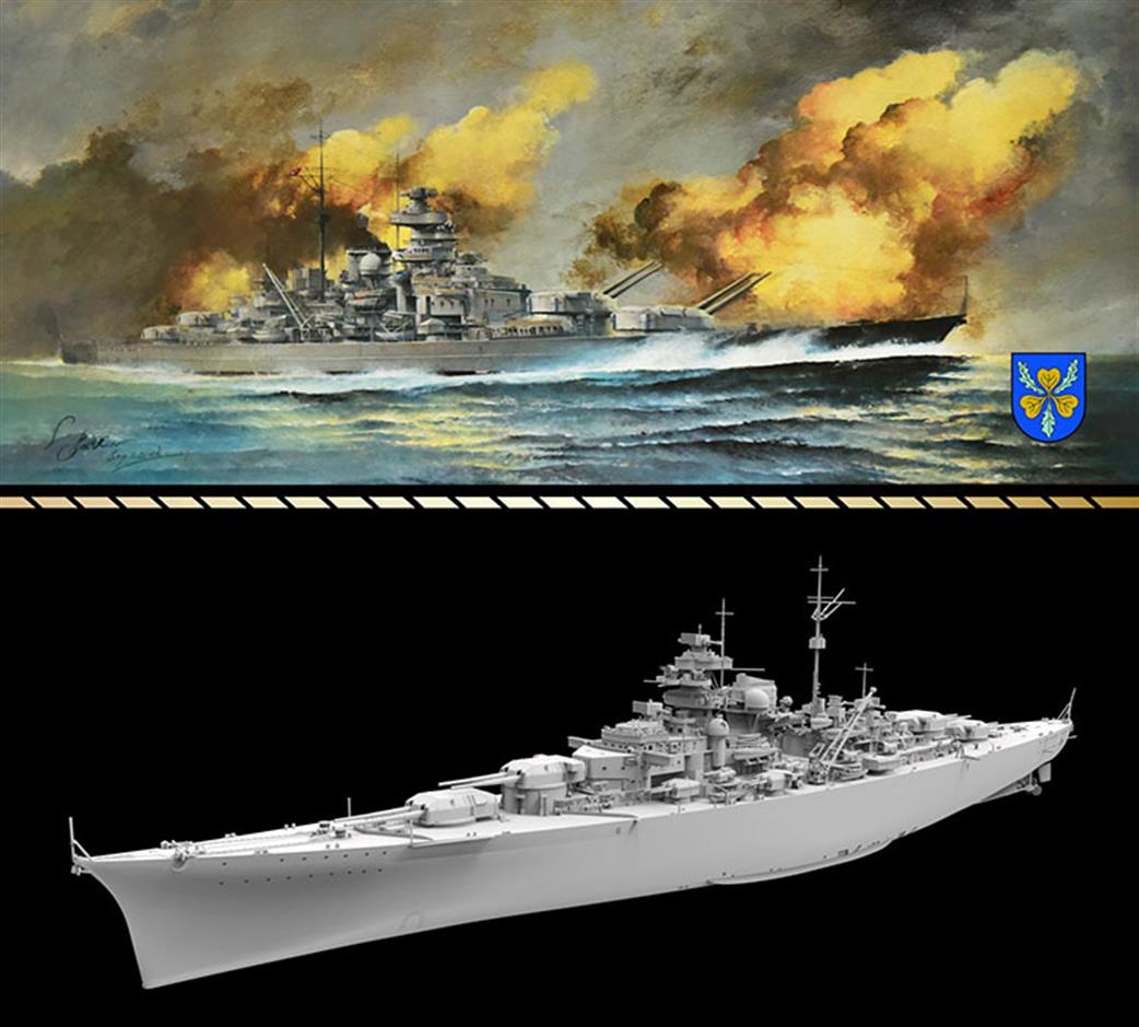 Flyhawk 1/700 FH1132S German Battleship Bismarck 1941 Ship Deluxe Kit