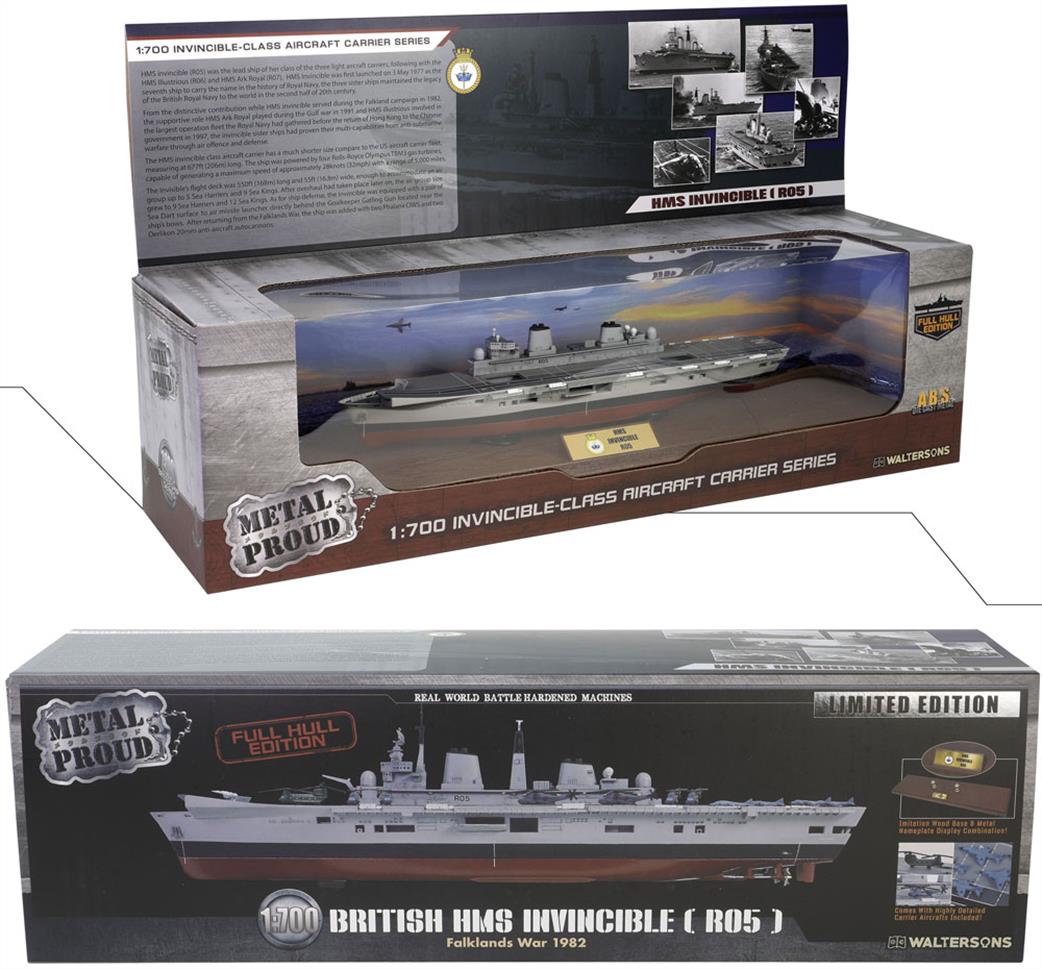 Unimax Forces of Valor 1/700 MP-953001A British RN HMS Invincible Light Aircraft Carrier Falklands ’82