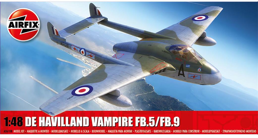 Airfix 1/48 A06108 De Havilland Vampire FB.5/FB.9 Aircraft Kit