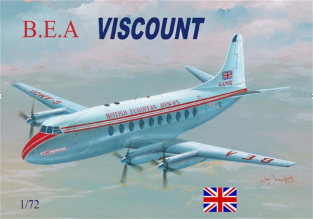 Mach 2 1/72 GP104 B.E.A Viscount Plastic Airliner Kit