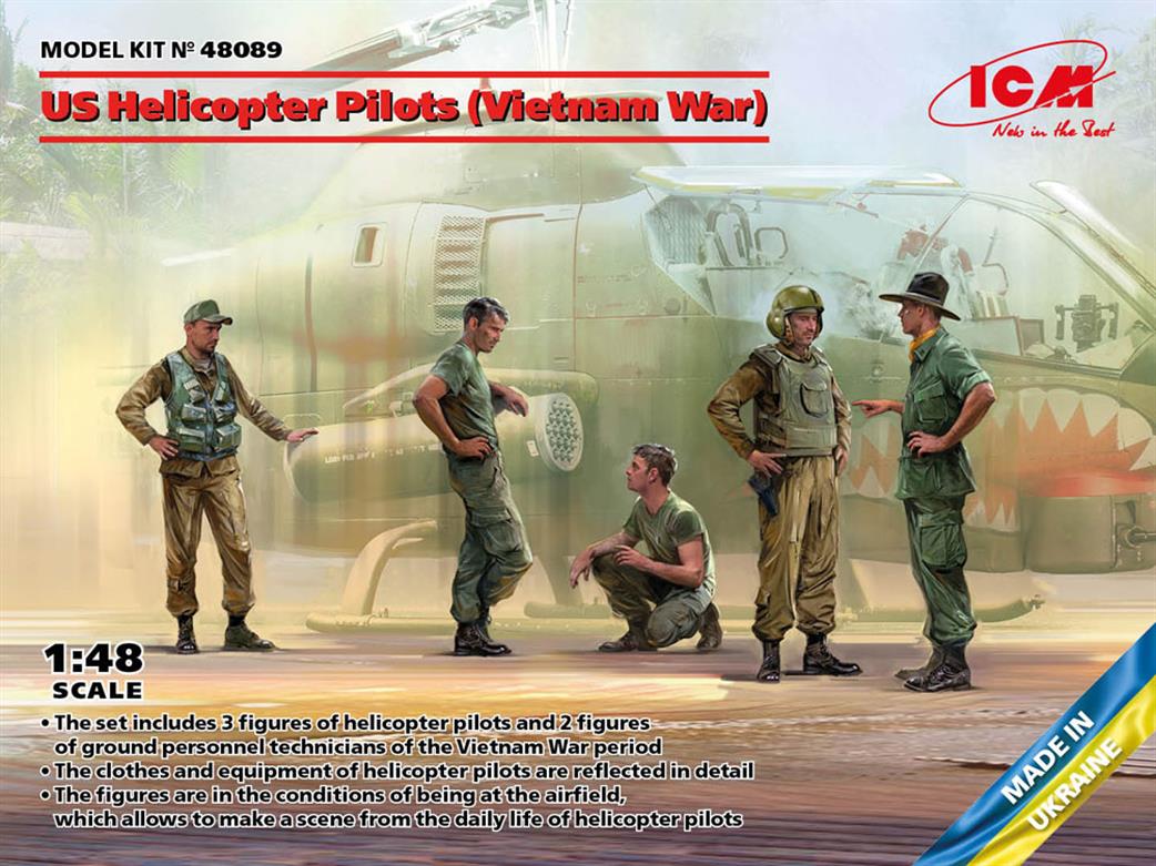 ICM 1/48 48089 US Helicopter Pilots Vietnam War Figure Set