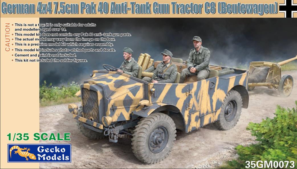 Gecko Models 1/35 35GM0073 German 4x4 7.5cm PAK 40 Anti-Tank Gun Tractor C8 Beutewagen Kit