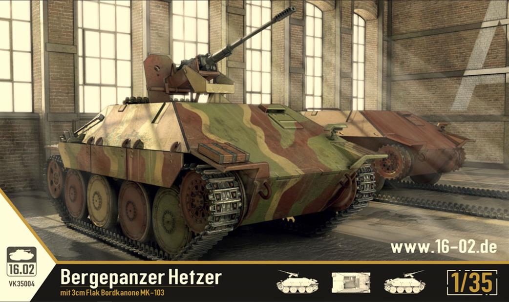 Custom Scale 16-02 1/35 VK35004 Gergepanzer Hetzer mit 3cm Flak Bordkanone