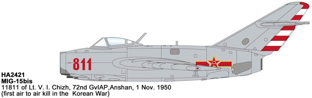 Hobby Master 1/72 HA2421 MIG-15bis Lt. V I. Chizh 72nd GvIAP Anshan