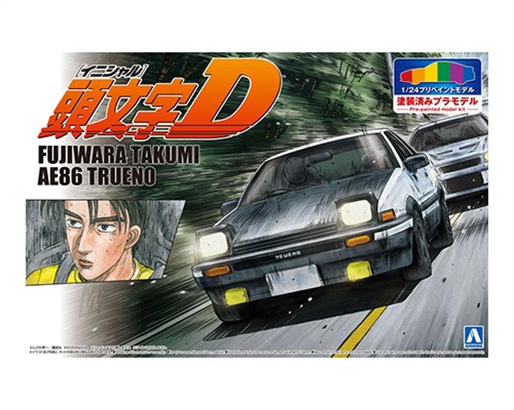 Aoshima 1/24 06198 Initial D Fujiwara Takumi AE86 Trueno Project D Version Pre-Painted Car Kit