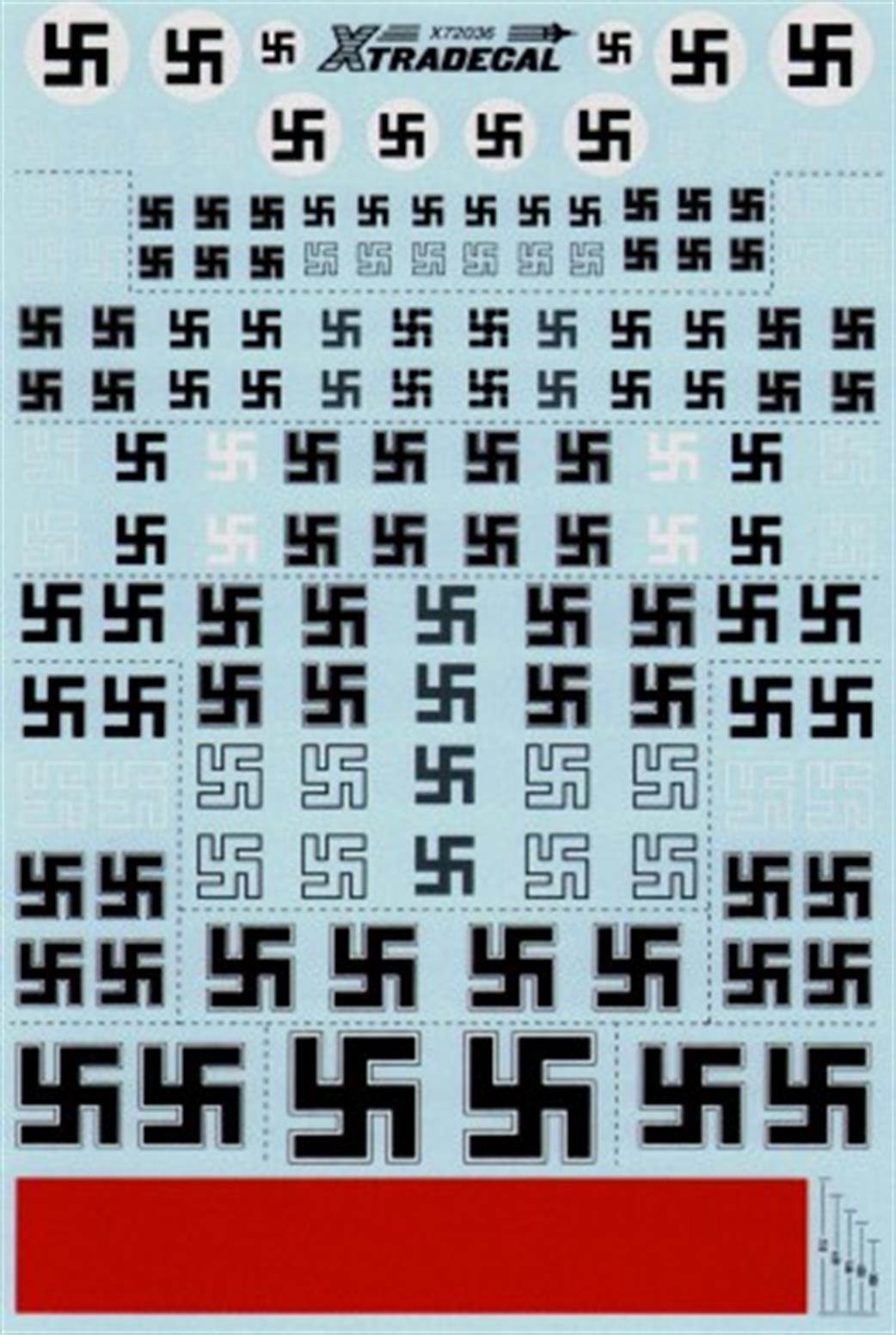 XtraDecal 1/72 X72036 Luftwaffe German Swastika Decal Set