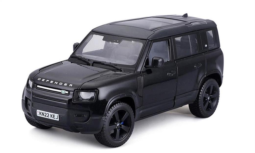 Burago 1/24 B18-21101B Land Rover Defender 110 Black 2022 Diecast Model