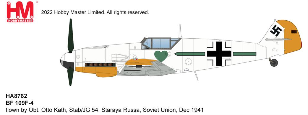 Hobby Master 1/48 HA8762 Messerschmitt BF109F-4 TObt Otto Kath Staraya Russia