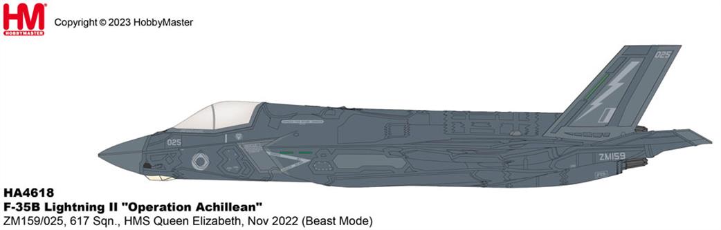 Hobby Master 1/72 HA4618 Lockheed F-35B Lightning ZM159/025 Operation Achillean HMS Queen Elizabeth