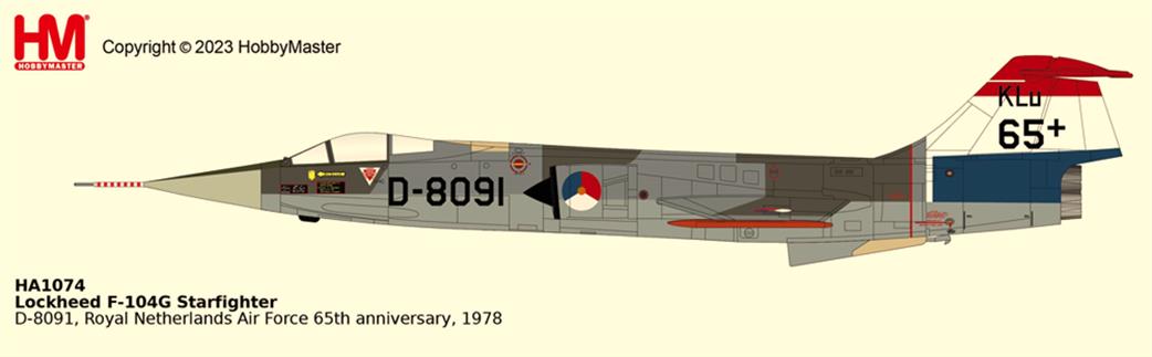 Hobby Master 1/72 HA1074 Lockheed F-104G Starfighter Royal Netherlands Air Force 65th anniversary