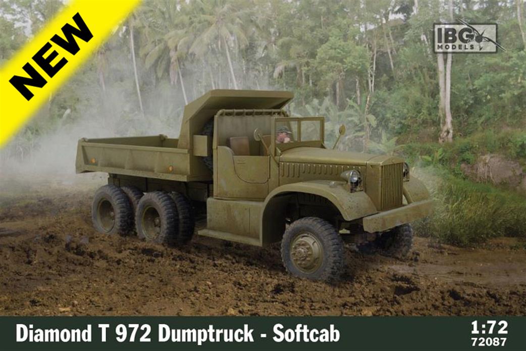 IBG Models 1/72 72087 Diamond T972 Dump Truck Soft Cab Plastic Kit