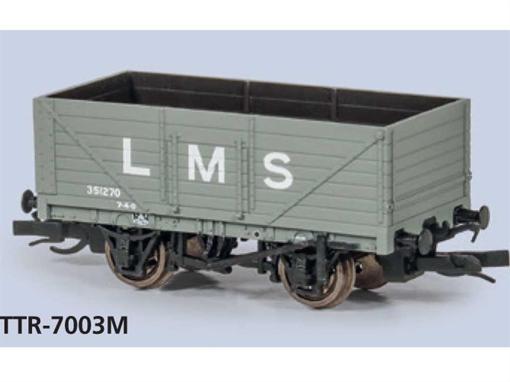 Peco TT:120 TTR-7003M LMS 7 Plank Open Coal Wagon