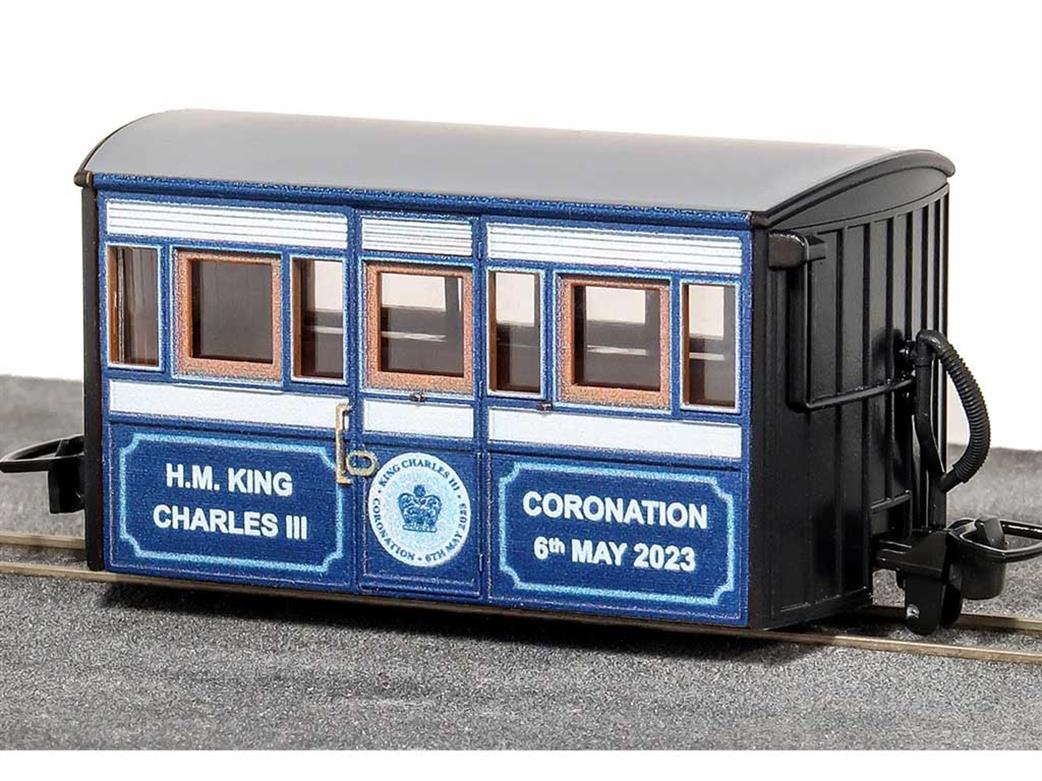 Peco OO9 GR-909 King Charles III Coronation Festiniog 4 wheel Bug Box Narrow Gauge Passenger Coach