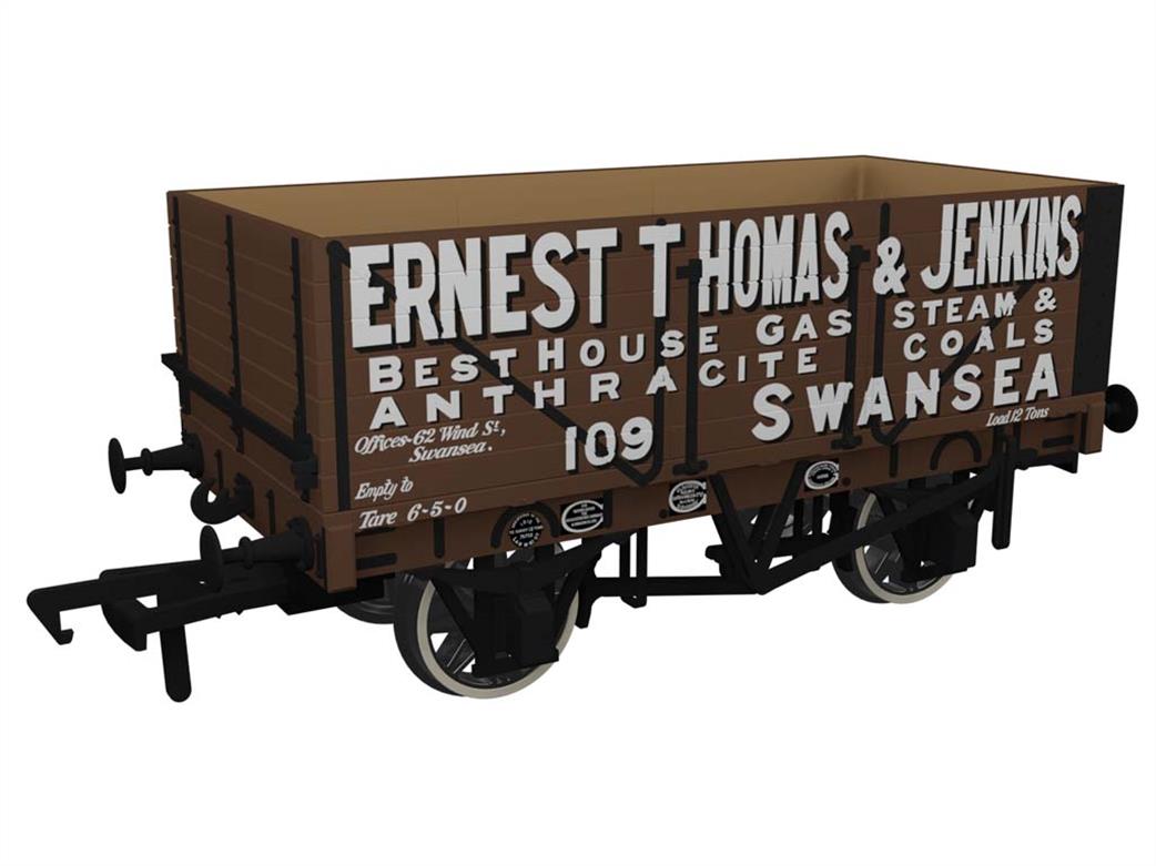 Rapido Trains OO 967209 Ernest Thomas & Jenkins, Swansea RCH 1907 7 Plank Open Wagon 109